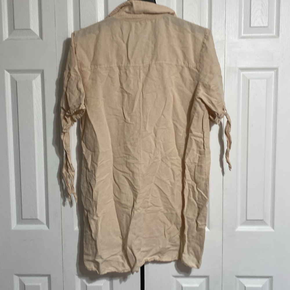 Zara Beige Button-Up Tunic - Picture 6 of 11